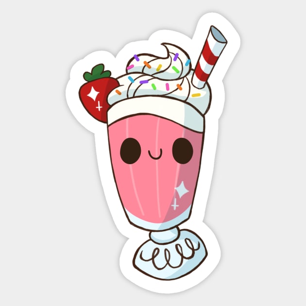 Strawberry Milkshake Sticker by mimiranger